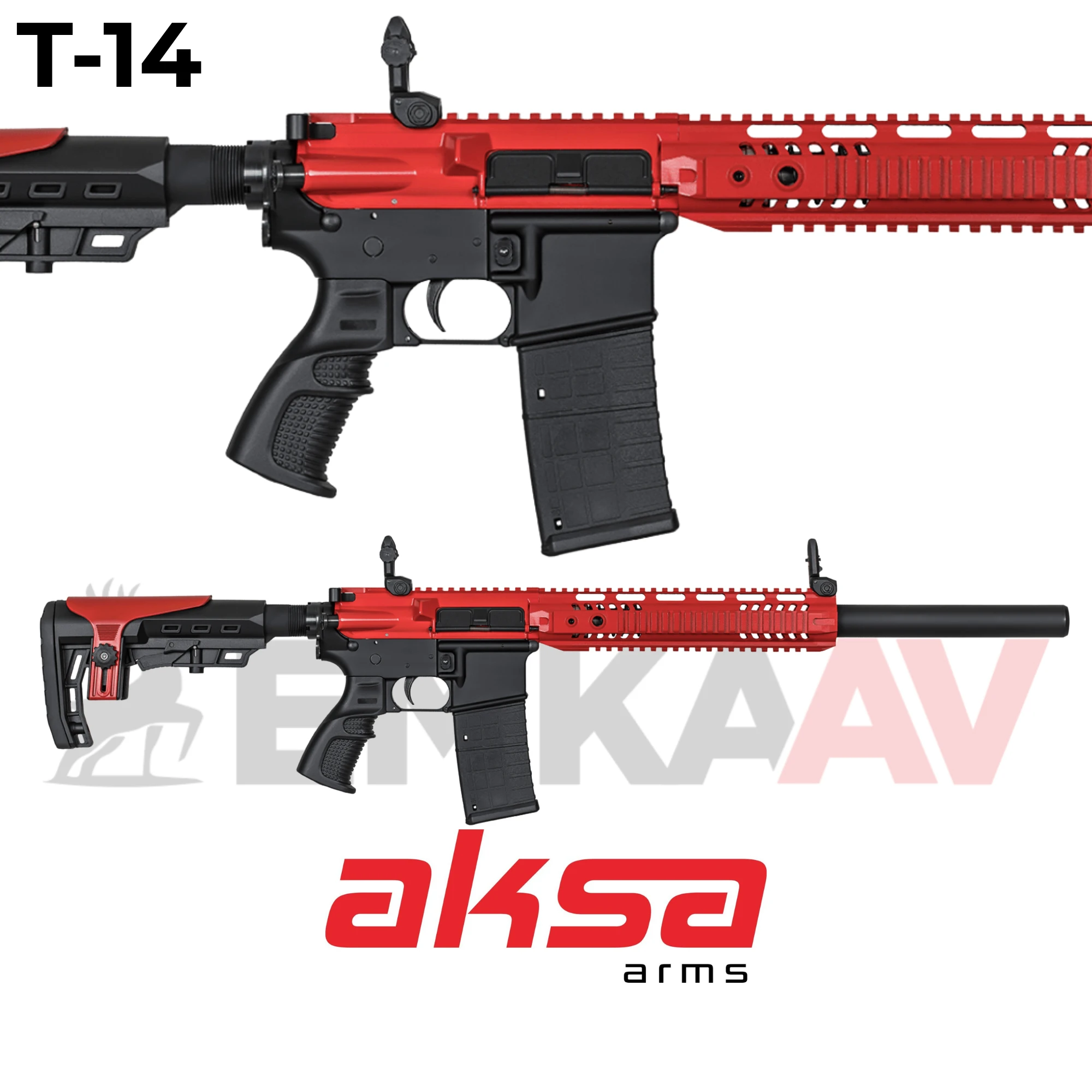 Aksa Crossfire T-1405 Siyah-Kırmızı 36 Kalibre Şarjörlü Otomatik Av Tüfeği