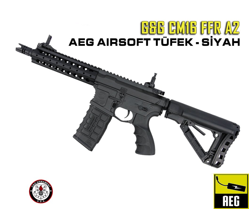 GG CM16 FFR A2 AEG AIRSOFT TÜFEK - SİYAH