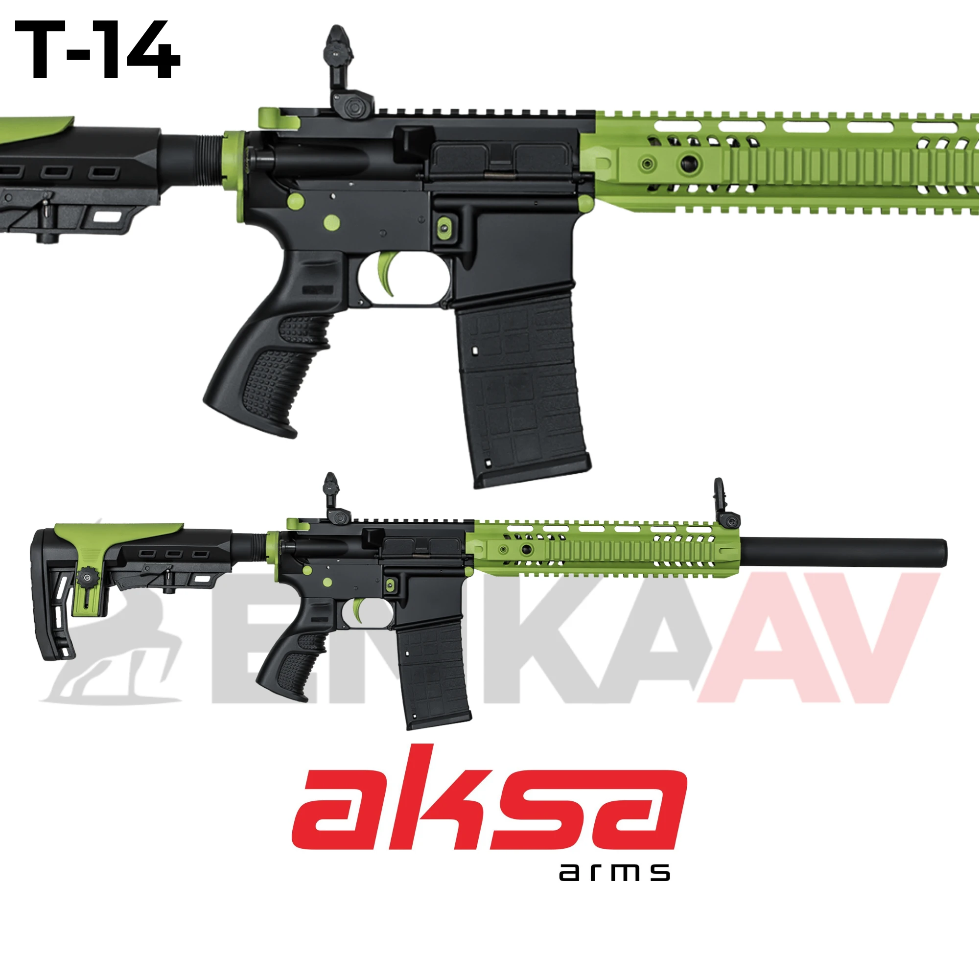 Aksa Crossfire T-1410 Yeşil-Siyah 36 Kalibre Şarjörlü Otomatik Av Tüfeği