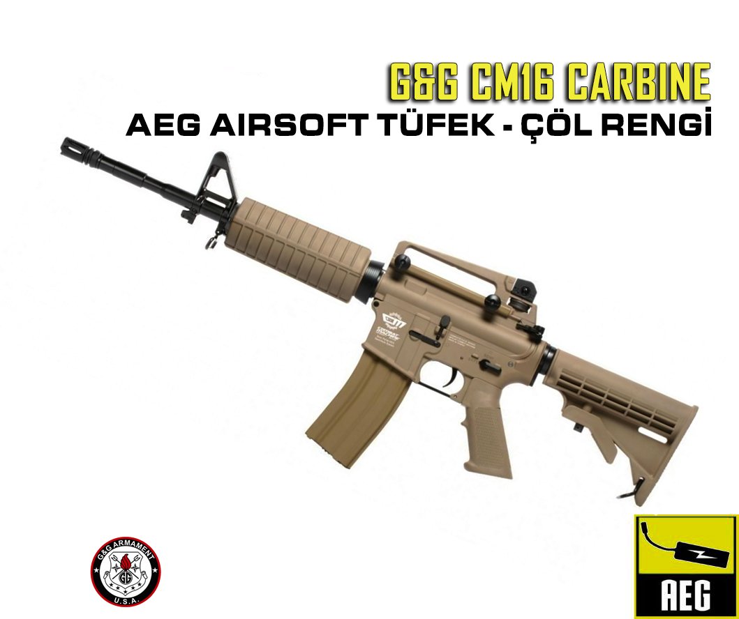 GG CM16 Carbine - AEG Airsoft Tüfek - Çöl Rengi