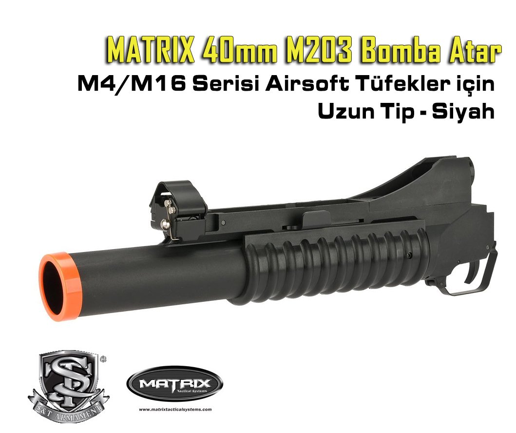 Matrix "Speed" 40mm M203 M4 M16 BOMBA ATAR UZUN-SIYAH Polimer