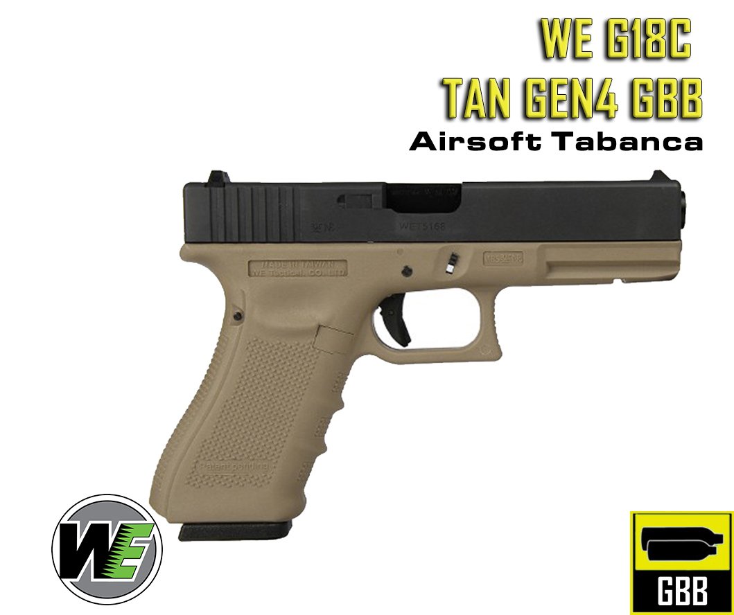 WE GLOCK G18C Gen4 TAN RENGİ AIRSOFT TABANCA