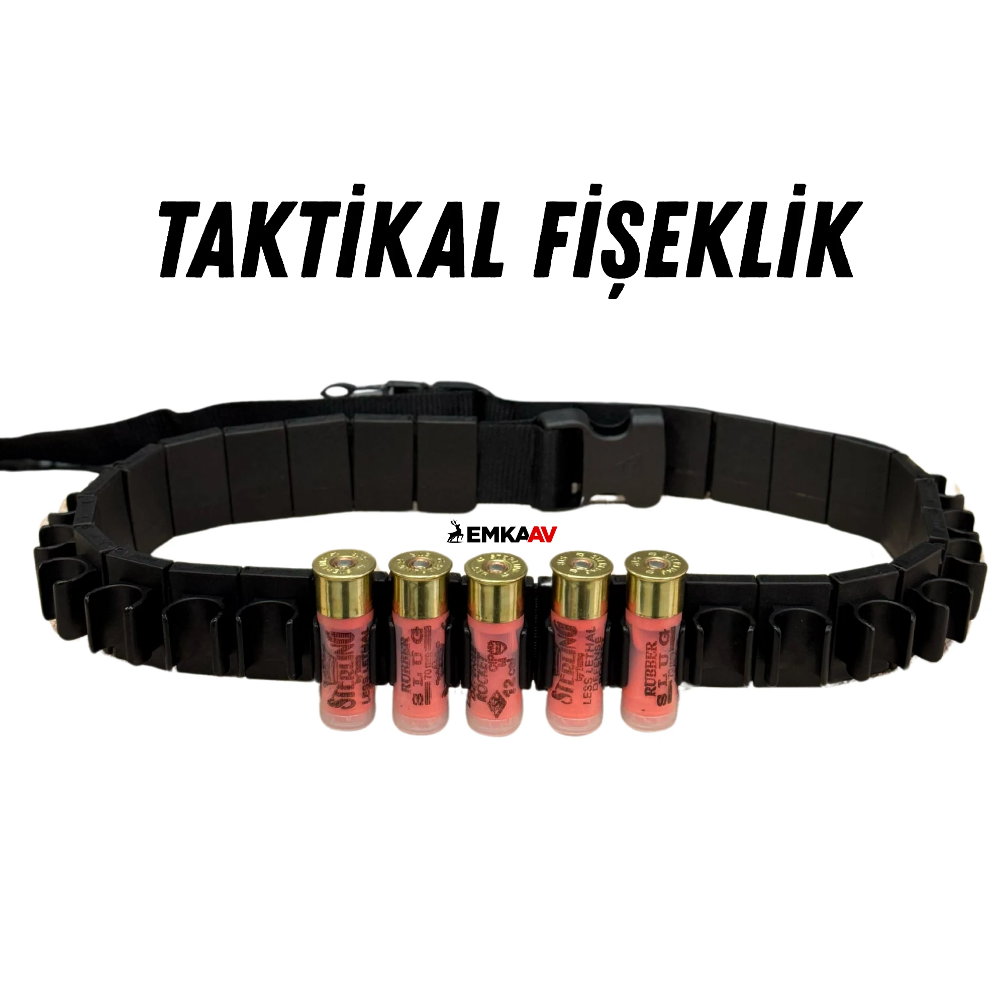 12 Kalibre Taktik Sert Plastik Fişeklik Kemer (30)