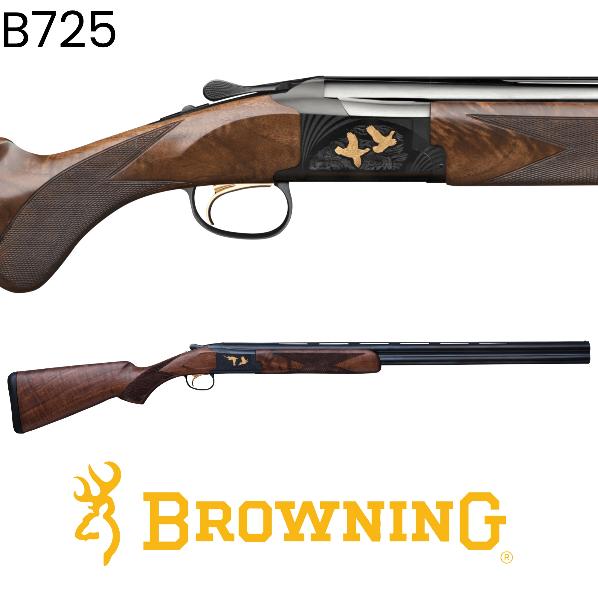 Browning B725 Hunter UK Black Gold 2 Süperpoze Av Tüfeği