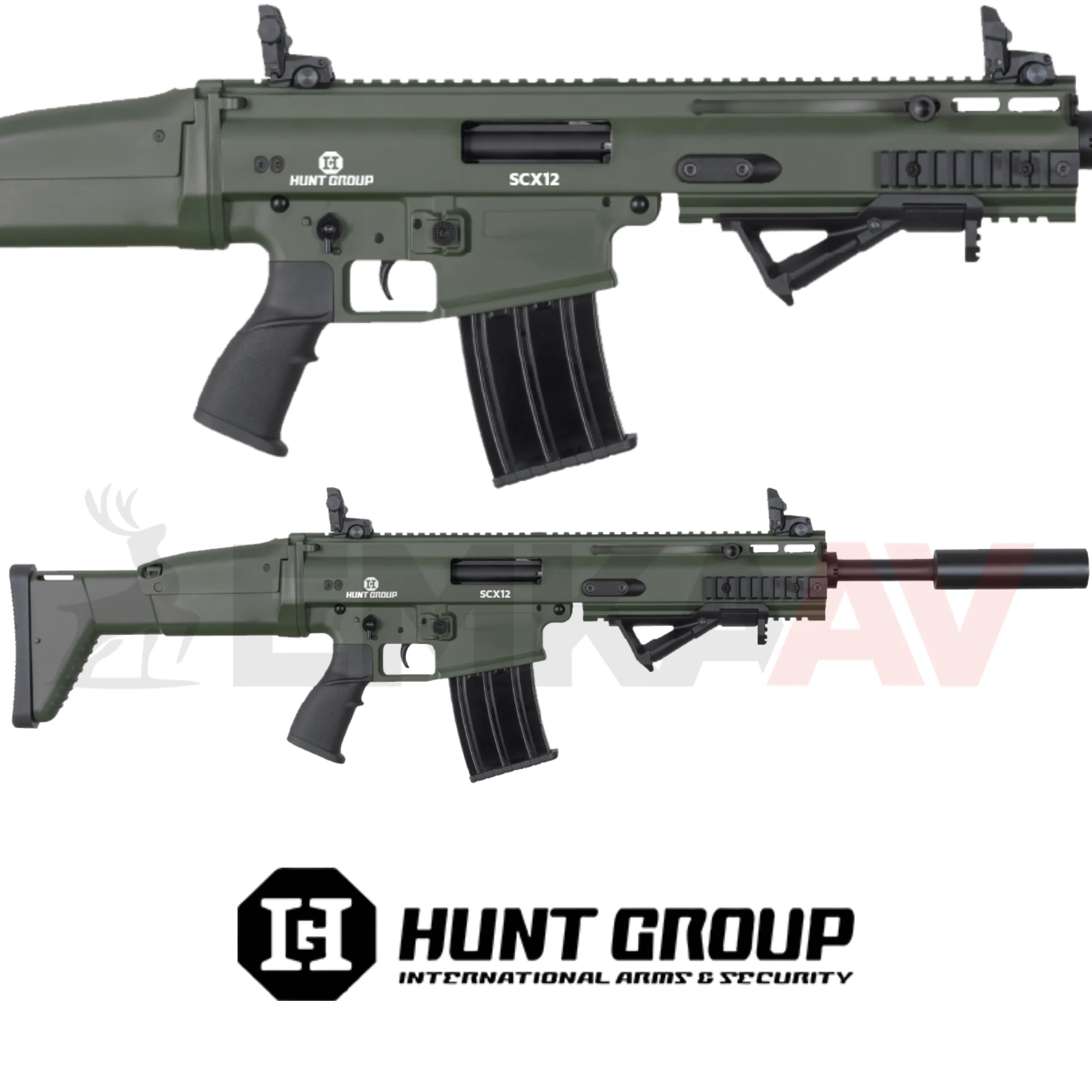 Hunt Group SCX12-004 Haki Şarjörlü Av Tüfeği (FN-SCAR)