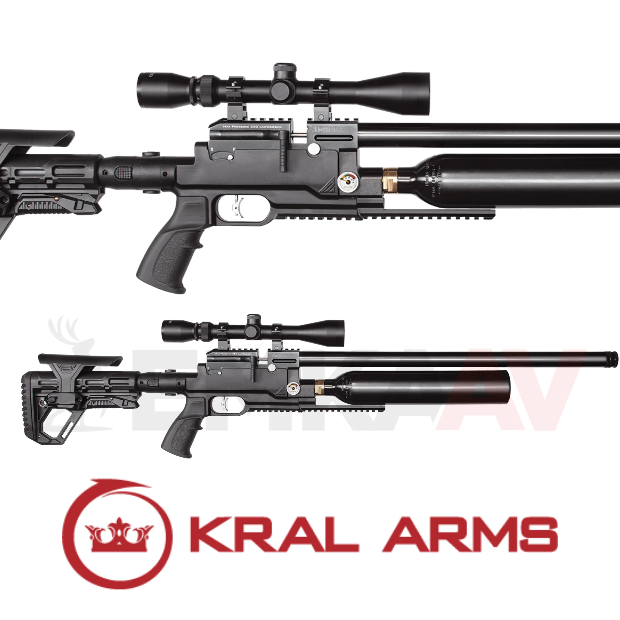 Kral Arms Puncher Jumbo Dazzle Siyah PCP Havalı Tüfek