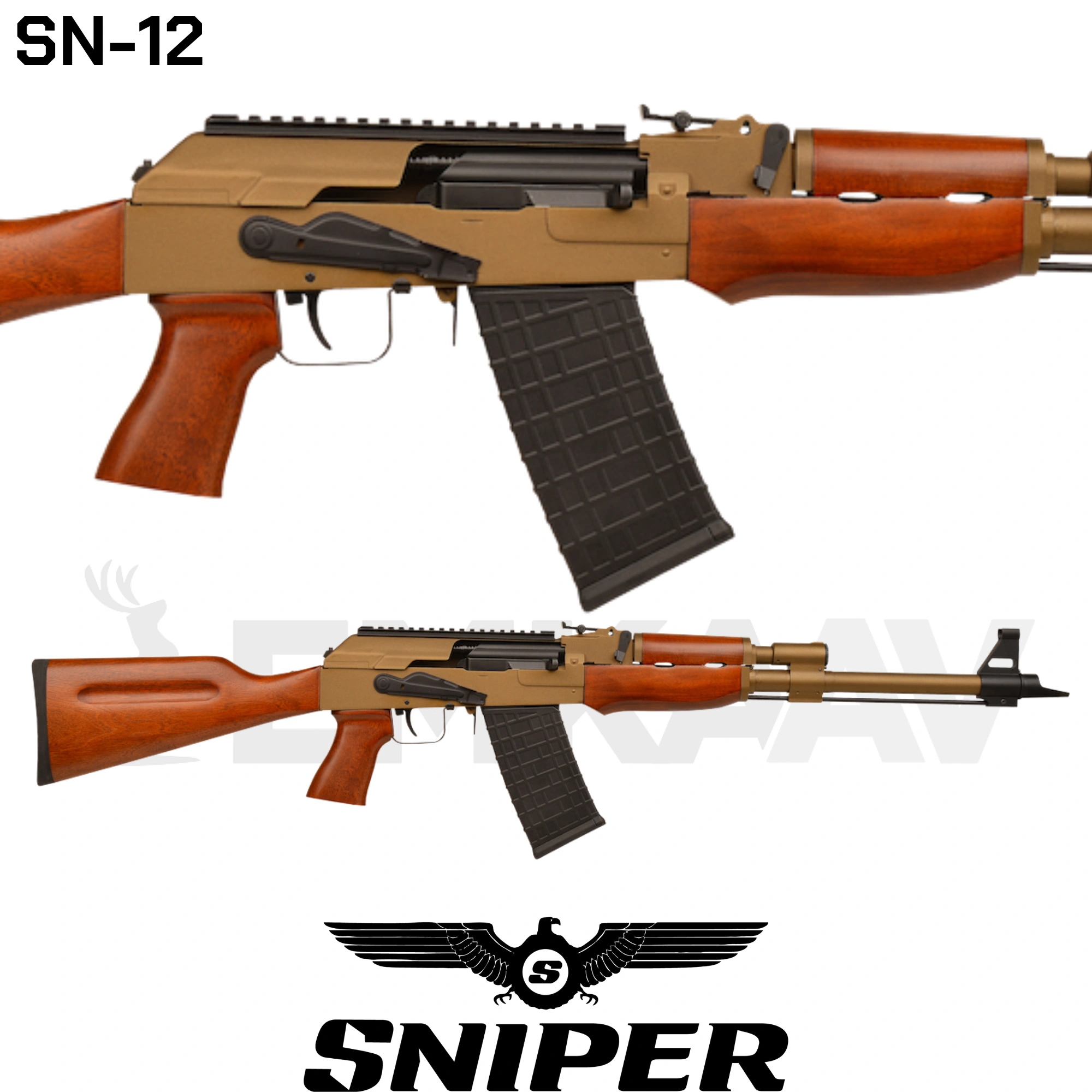Sniper SN-12 Bronz Ahşap Şarjörlü Otomatik Av Tüfeği
