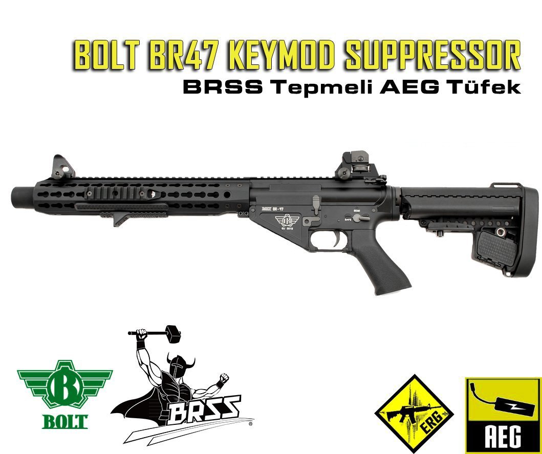 BOLT BR47 KEYMOD SUPPRESSOR BRSS Tepme sistemli BLACK