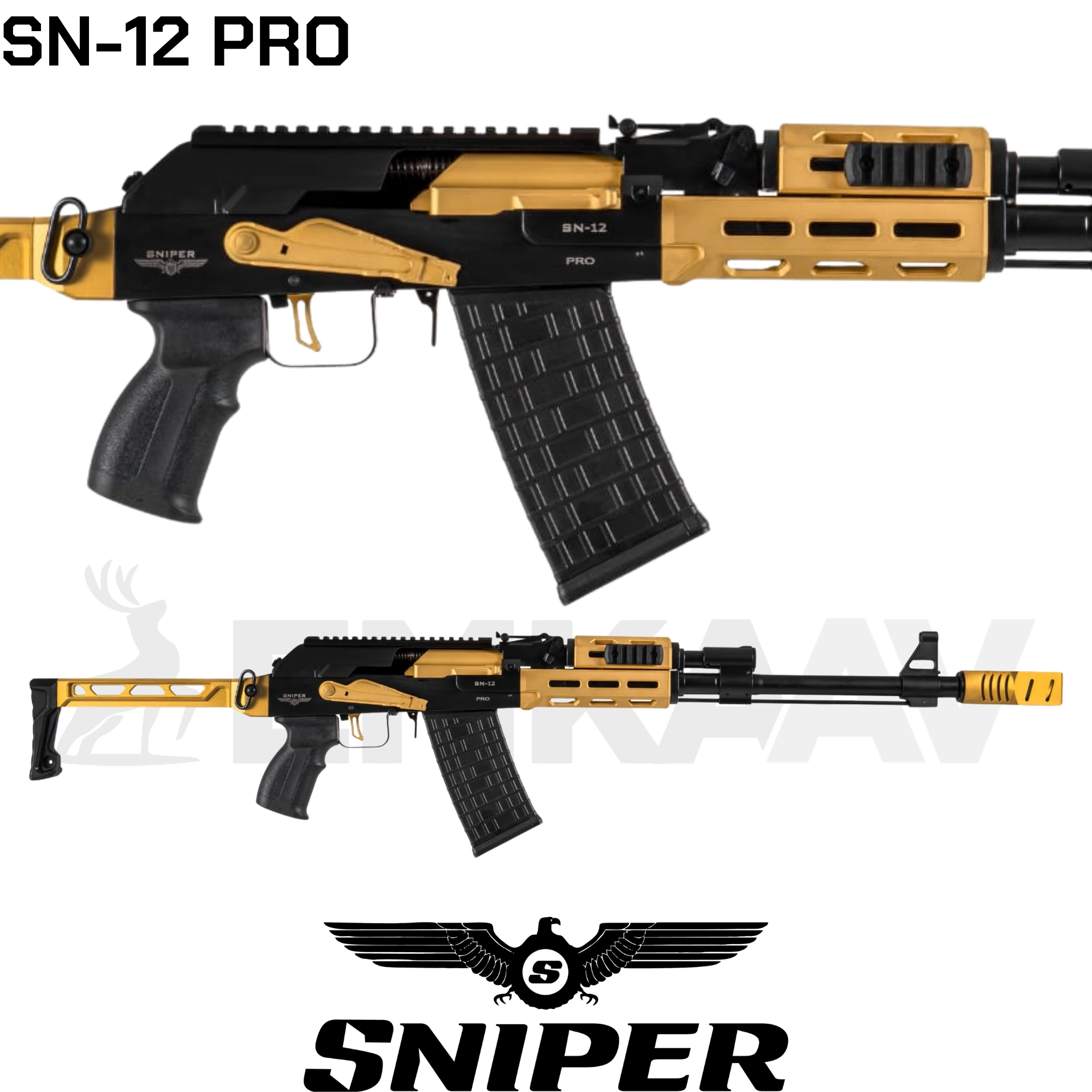 Sniper SN-12 Pro Siyah-Sarı Şarjörlü Av Tüfeği