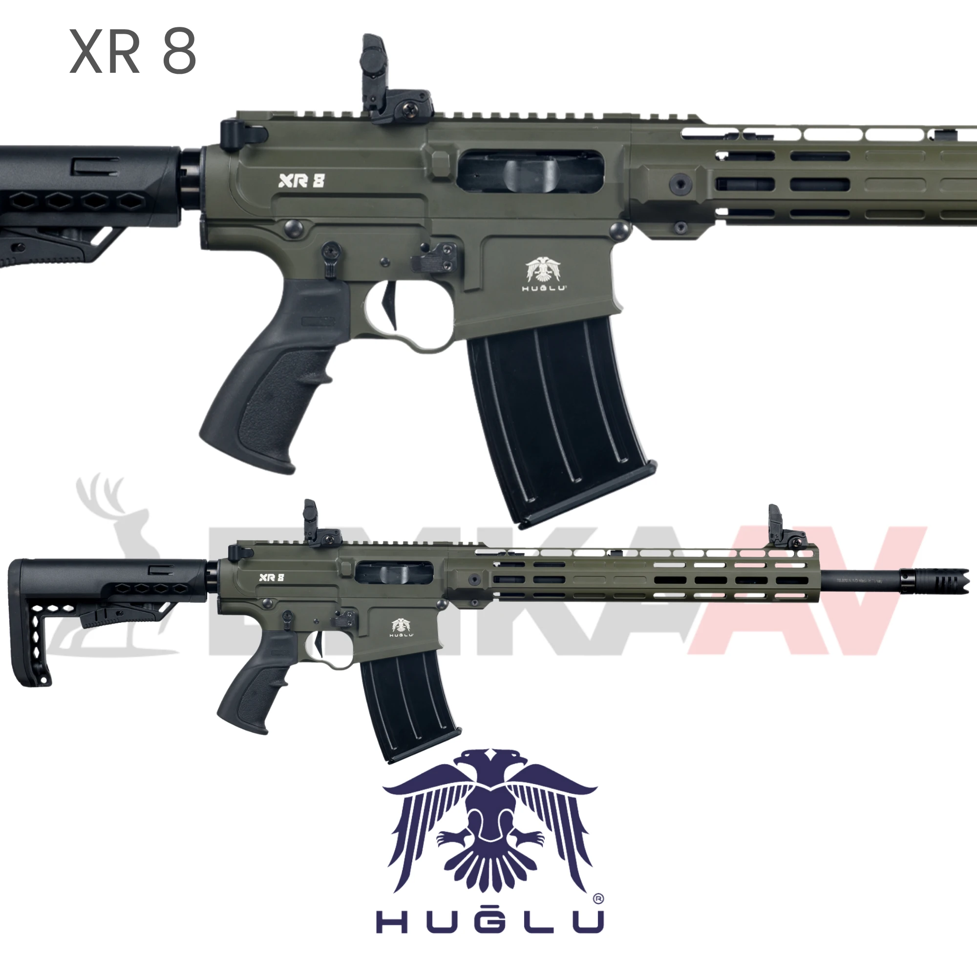 Huğlu XR 8 Yeşil O.D. Green Yeşil Şarjörlü Av Tüfeği