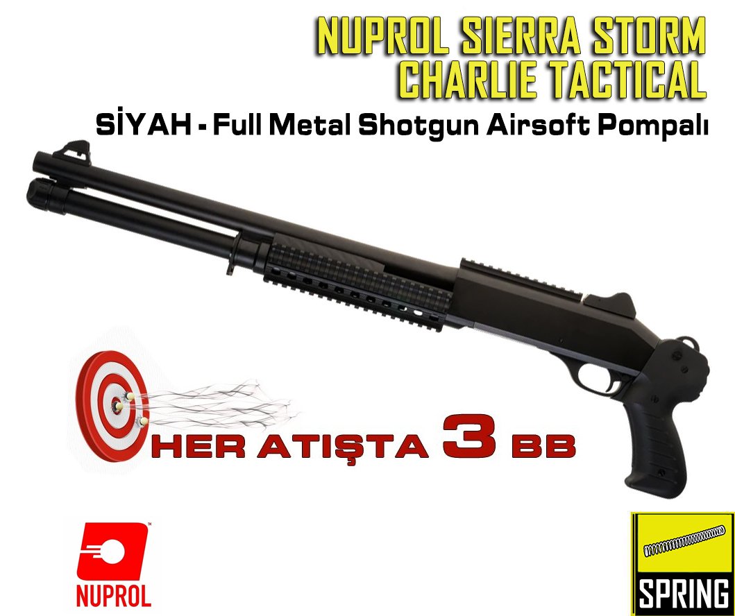 Nuprol Sierra Storm Charlie Tactical - Full Metal Shotgun Airsoft Pompalı