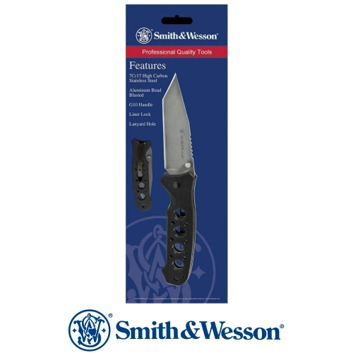 Smith Wesson Tanto Point Handle Clam Folding Knife