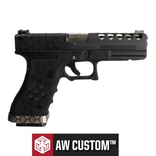 AW Custom Glock 17 HEX-CUT Siyah Airsoft Tabanca (6mm)