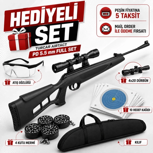 Hatsan Turcar Airtact PD 5.5 mm Full Set Hediyeli Haval� T�fek (4x20)