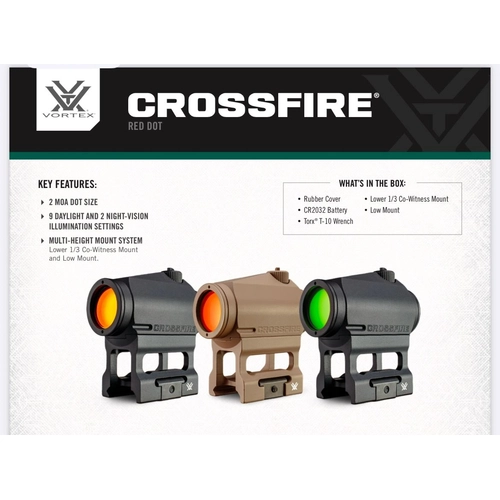 Vortex Crossfire Tan FDE 2 MOA Red Dot