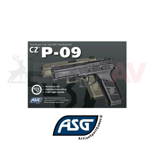 Asg CZ75 P09 Duty Blowback Green Gas Airsoft Tabanca 18116