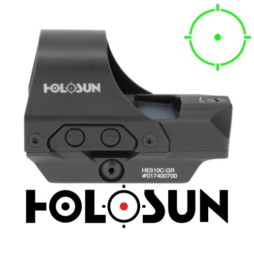 Holosun HS510C-GR Solar Multi-Reticle Open Reflex Sight (2 MOA & 65 MOA Circle)