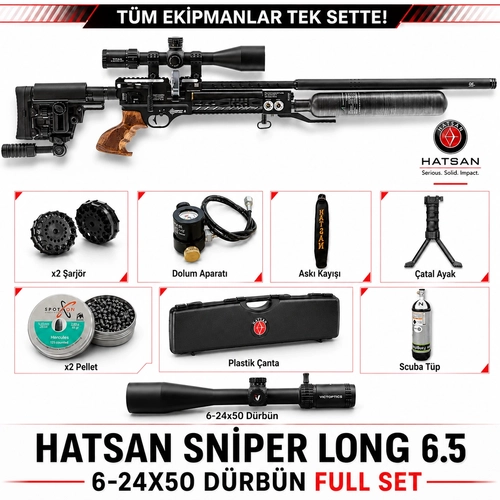 Hatsan Factor Sniper Long 6.35 Full Set Kampanya - 6-24x50 D�rb�nl� Set
