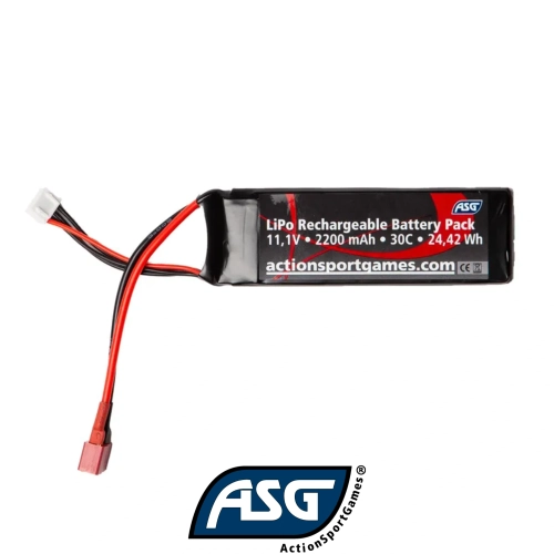 Asg 11.1V 2200 mAh 30C Airsoft LiPo Pil T-Plug