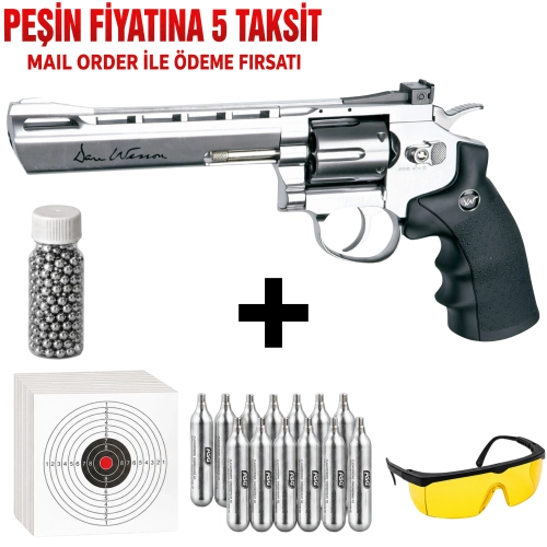 ASG Dan Wesson 6 �n� Revolver Parlak Krom Toplu Haval� Tabanca 16559
