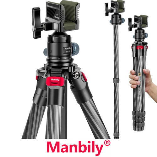 Manbily YS-254C+BH-U7 Karbon Fiber Av Tripodu