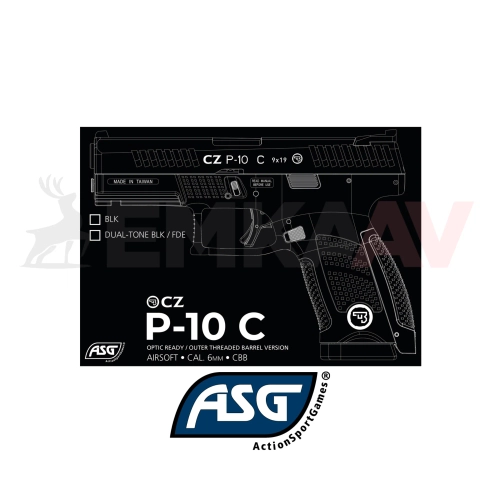 Asg CZ P-10C OR-OT Blowback Airsoft Tabanca 19593