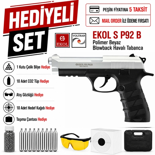 Ekol S P92 B Polimer Beyaz Blowback Haval� Tabanca