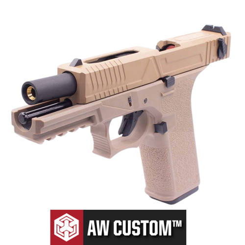 AW Custom Glock 18 Agency Full Auto Tan GBB Airsoft Tabanca (6mm)