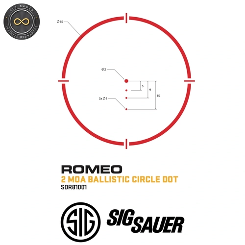 Sig Sauer Romeo 8H Ballistic 2 Moa Red Dot (1x38)