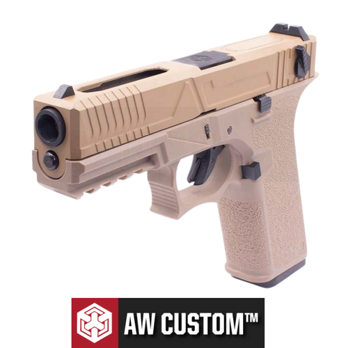 AW Custom Glock 18 Agency Full Auto Tan GBB Airsoft Tabanca (6mm)