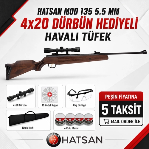 Hatsan Mod 135 5.5 mm (4x20) D�rb�n Hediyeli Haval� T�fek
