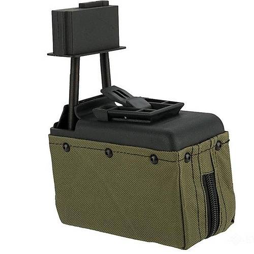 AK 1500BB Airsoft M249 AEG T�fek Box �arj�r - Ye�il