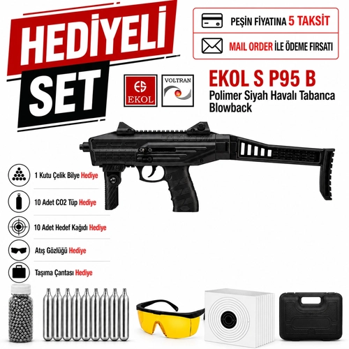 Ekol S P95 B Polimer Siyah Haval� Tabanca Blowback