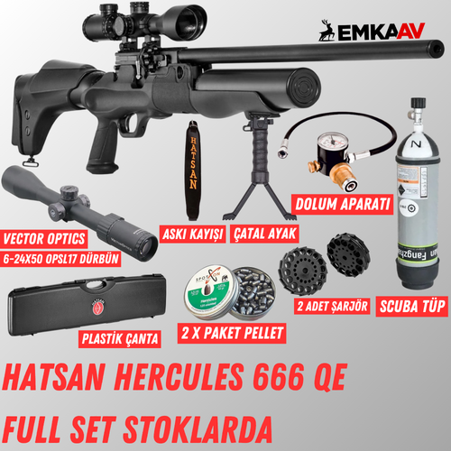 Hatsan Hercules 666 QE 6.35 PCP Full Set Haval Tfek - 6-24x50 Drbnl Set