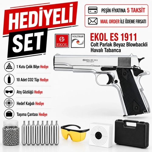 Ekol ES 1911 Colt Parlak Beyaz Blowbackli Haval� Tabanca