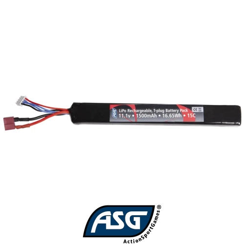 Asg 11.1V 1500mAh Single Stick Airsoft LiPo Pil (T-Plug)
