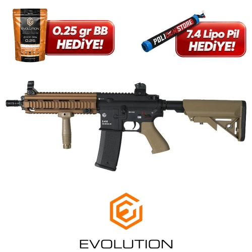 Evolution E-416 DEVGRU ETS BR Airsoft T�fe�i + 7.4v LiPo Pil
