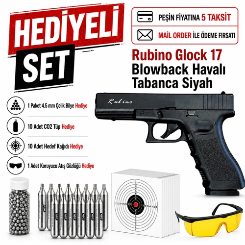 Rubino Glock 17 Blowback Haval� Tabanca Siyah