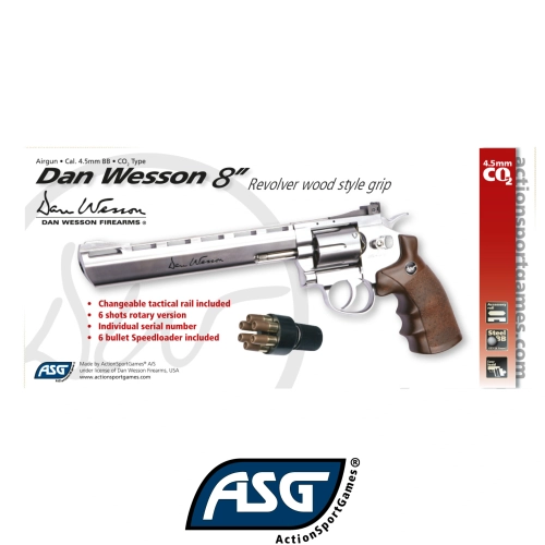 Asg Dan Wesson 8 Silver Ah�ap Toplu Haval� Tabanca  17533