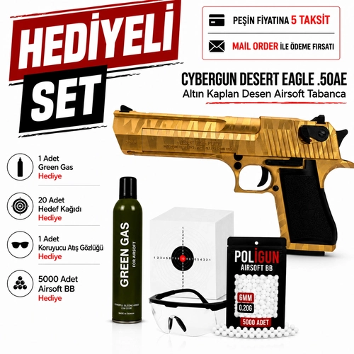 Cybergun Desert Eagle .50AE Alt�n Kaplan Desen Airsoft Tabanca (6mm)