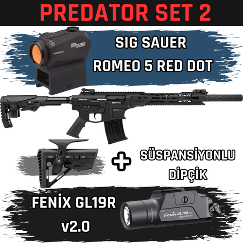 Derya MK12 AS-101S Predator Set 2 - Sig Sauer Romeo5 Red Dot + Fenix GL19R
