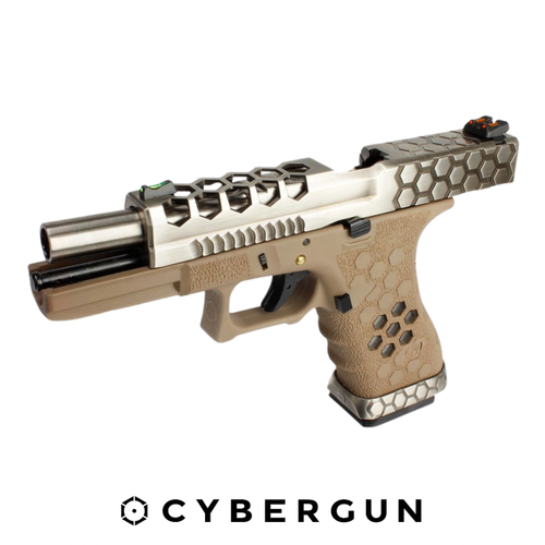 Cybergun AW Custom Glock17 Hex Cut Tan&G�m�� Airsoft Tabanca (6mm)