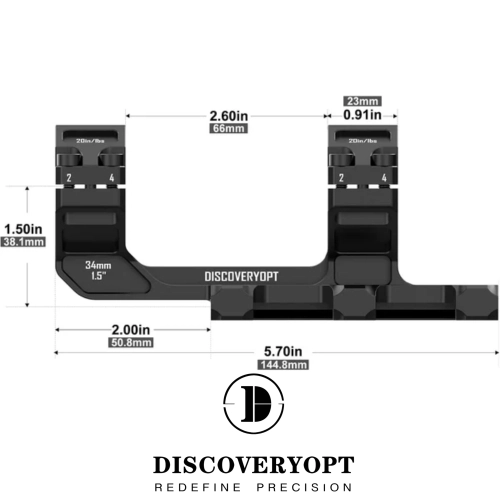 Discovery Tek Par�a 34 mm Cantilever D�rb�n Montaj Aya��