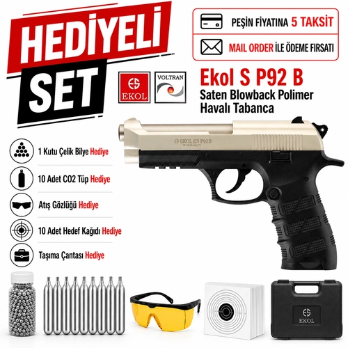 Ekol S P92 B Saten Blowback Polimer Haval� Tabanca