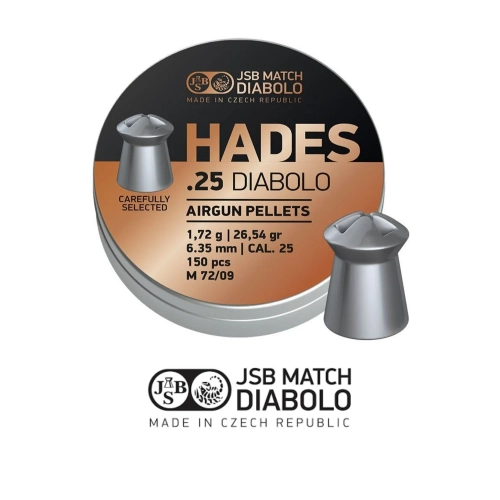JSB Diabolo Hades 6.35 mm 26.54 Grain Sa�ma Hollow Point / 300 Adet