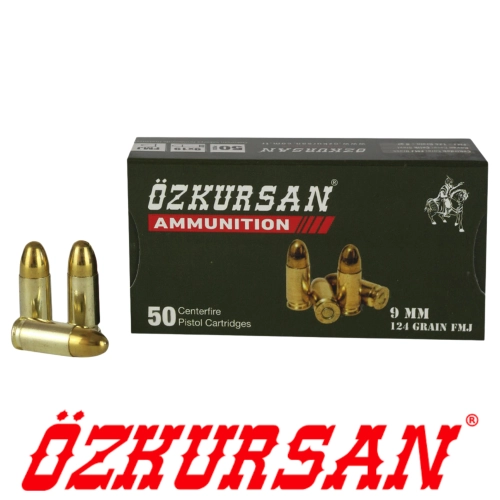 �zkursan Luger 9x19 mm FMJ-124 Grain Tabanca Fi�e�i