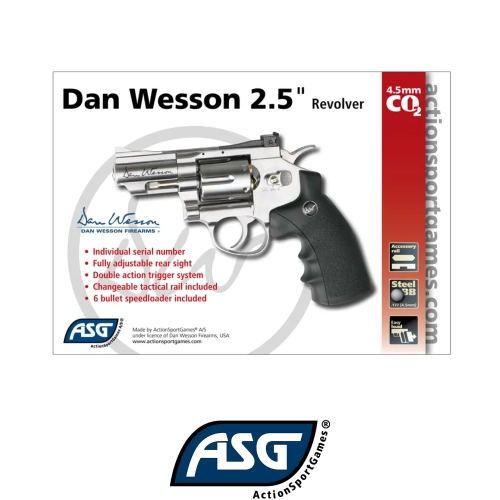 ASG Dan Wesson 2.5 �n� Parlak Krom Revolver Toplu Haval� Tabanca 17177