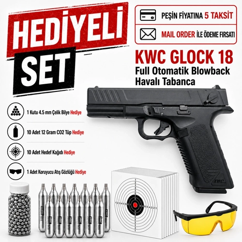 Kwc Glock 18 Full Otomatik Blowback Haval� Tabanca