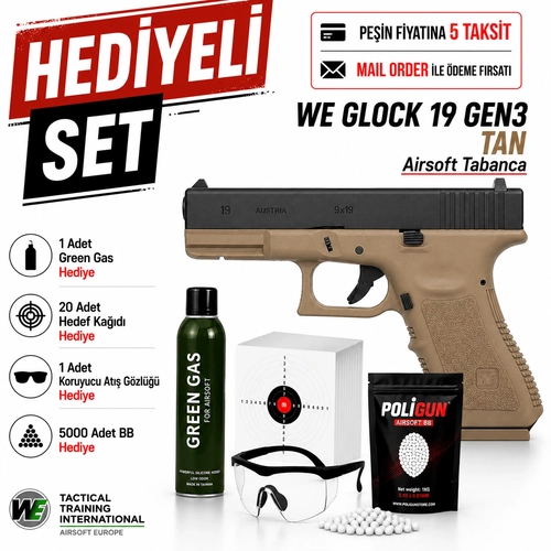 We Glock 19 Gen3 Tan Airsoft Tabanca (6mm)