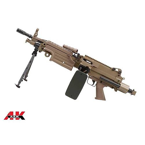 A&K FN Licensed M249 Para Hafif Makinal� AEG Airsoft T�fek - TAN